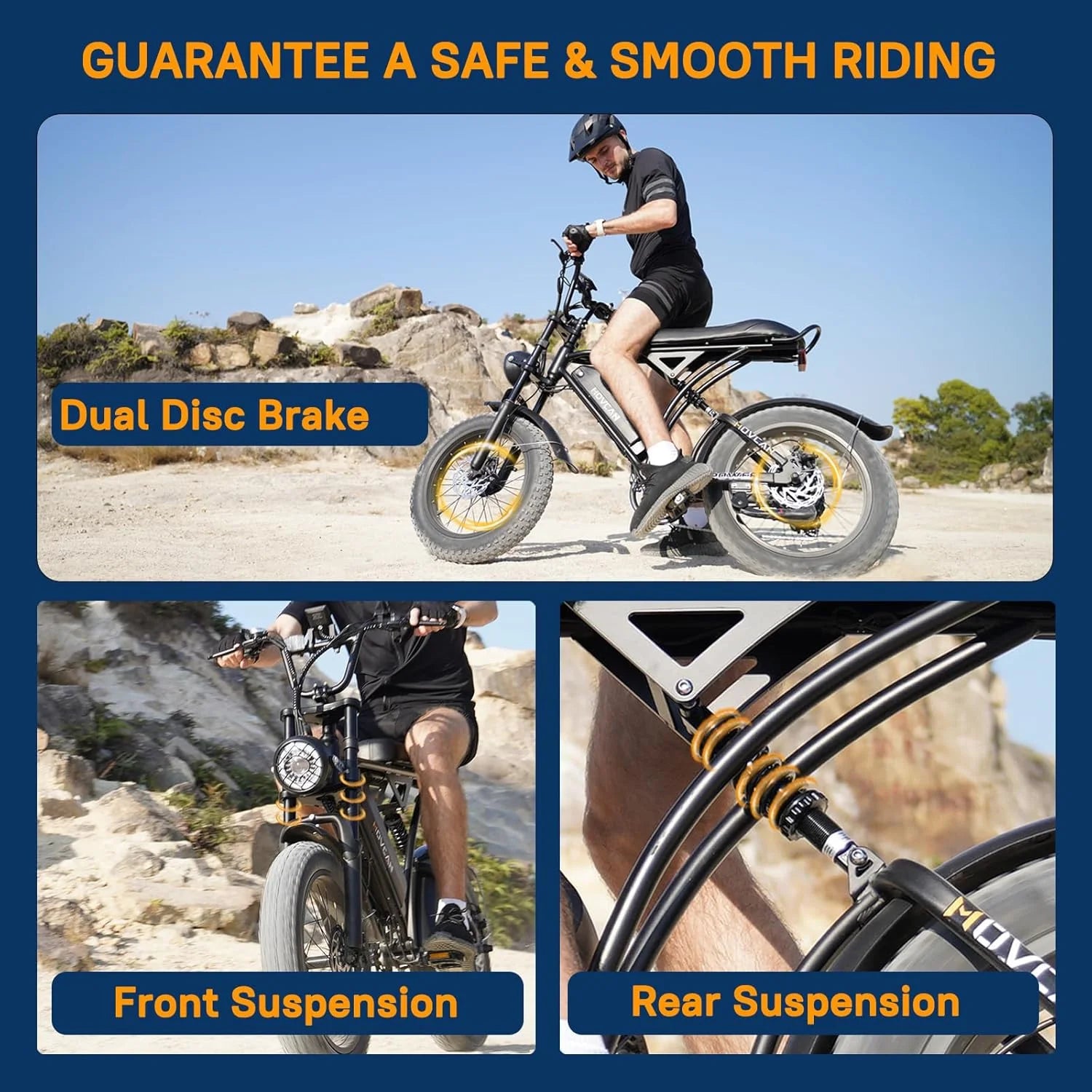 20" Fat Tire Electric Bike for Adult, 1000W Mountain Ebike, 48V 15.6Ah Removable Battery, 7 Speed Disc Brake E-Motorcycle Bike UL2849