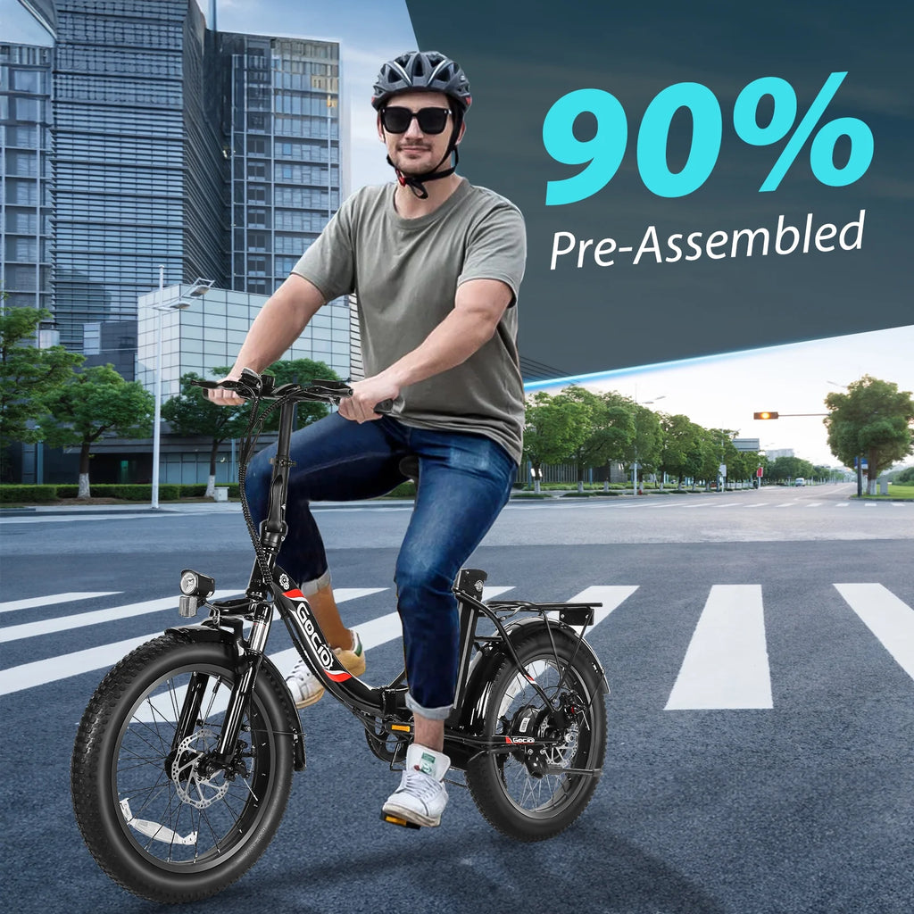 20" Foldable Fat Tire Electric Bike for Adults, 750W Peak Motor Electric Bicycle, 48V 10.4Ah (500Wh) Removable Battery, 19.8 MPH, 7-Speed Gears, Commuting Ebike, UL2849 Certified