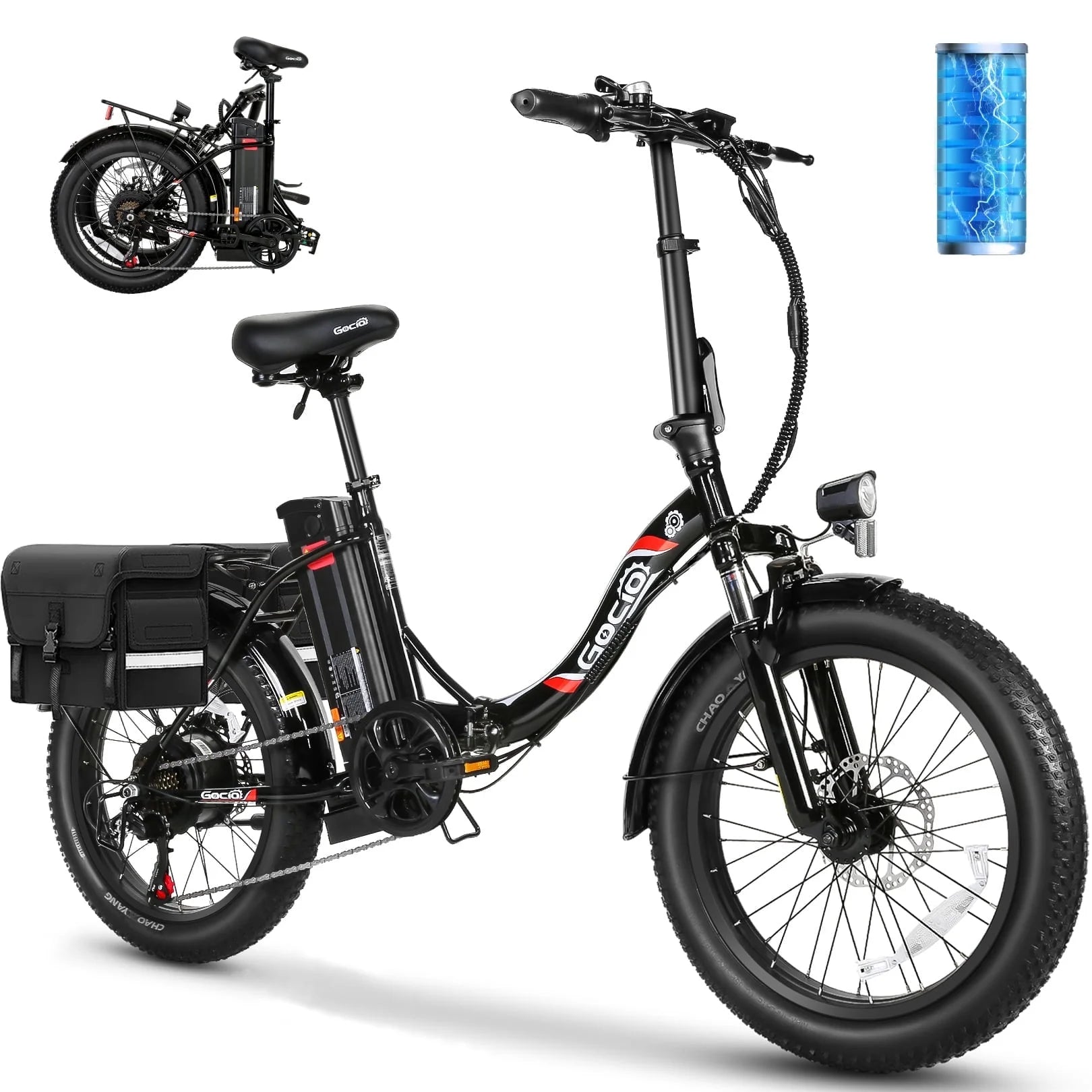 20" Foldable Fat Tire Electric Bike for Adults, 750W Peak Motor Electric Bicycle, 48V 10.4Ah (500Wh) Removable Battery, 19.8 MPH, 7-Speed Gears, Commuting Ebike, UL2849 Certified