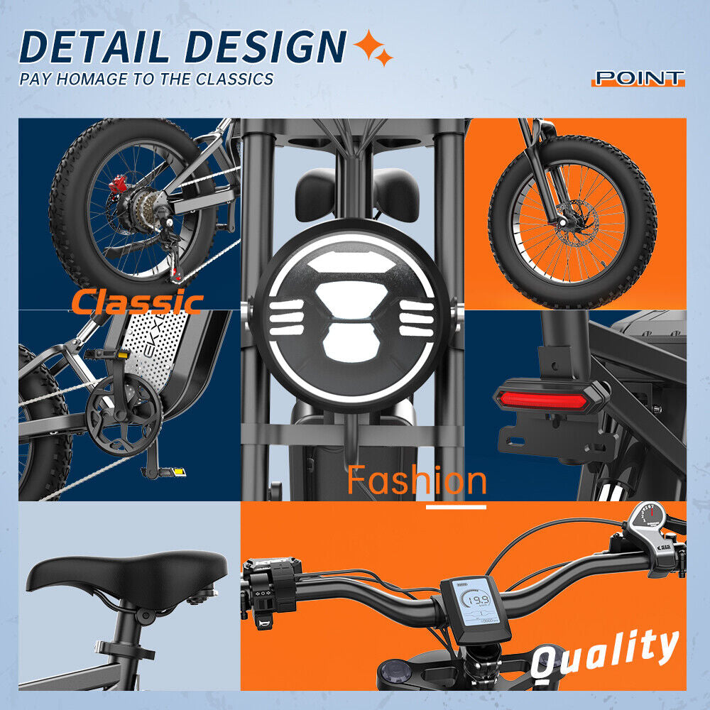 EKX X20 Fat Tire Electric Bike for Adult 2000W 20" Ebikes 48V 35AH 120Km Range
