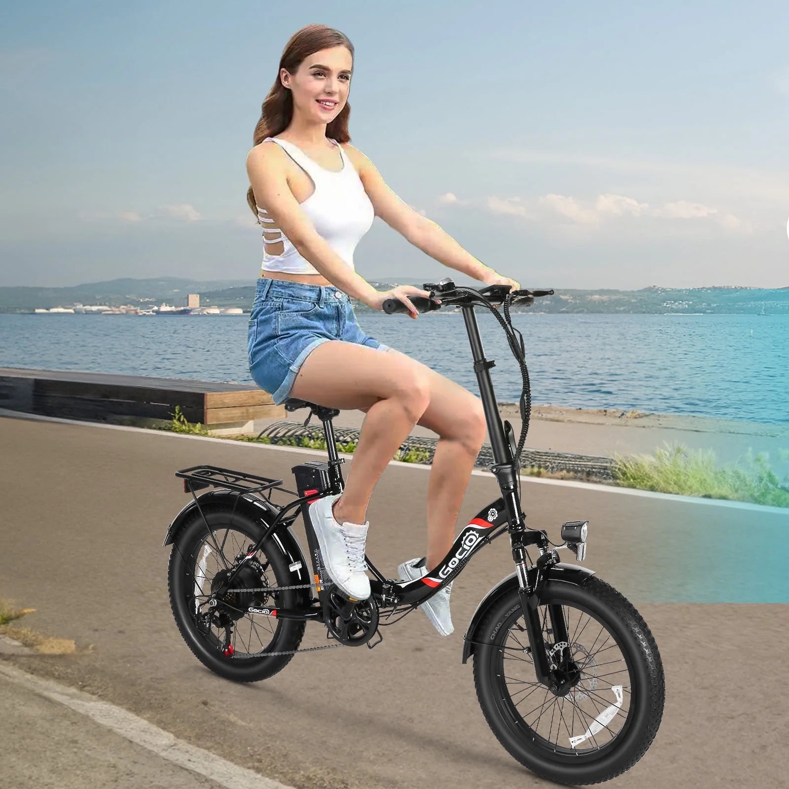 20" Foldable Fat Tire Electric Bike for Adults, 750W Peak Motor Electric Bicycle, 48V 10.4Ah (500Wh) Removable Battery, 19.8 MPH, 7-Speed Gears, Commuting Ebike, UL2849 Certified